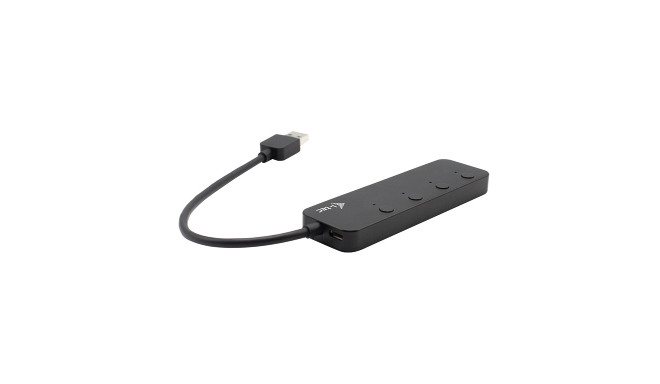 i-tec USB 3.0 metall HUB 4-porti USB 5 Gbps lülititega