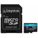 KINGSTON 512GB CANVAS GO! PLUS MICROSD CL10 UHS-I U3 W ADAPTER