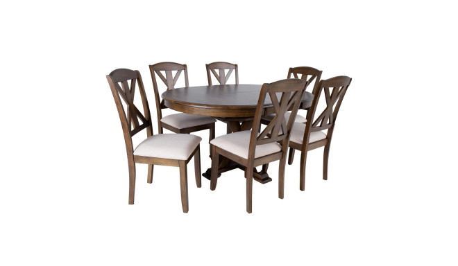Dining set JAMES with 6 chairs