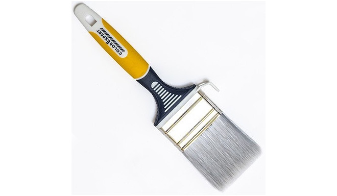 Pintsel, lapik, 60mm, valkjashallid harjased, kollane 3K käepide