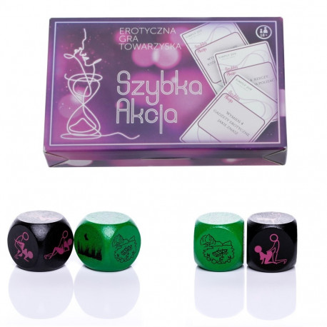 Gra karciana Szybka Akcja i Kostki do gry Ekshibicjonista 2szt.