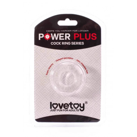 Pierścień na penisa Lovetoy Power Plus przezroczysty śr. 2cm