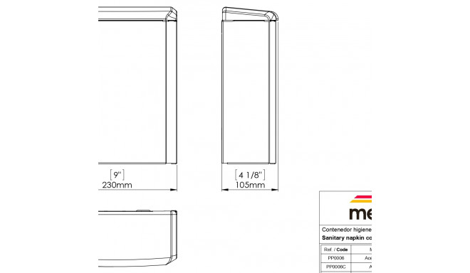 MEDICLINICS PP0006 SANITARY NAPKIN BIN  6L, WHITE