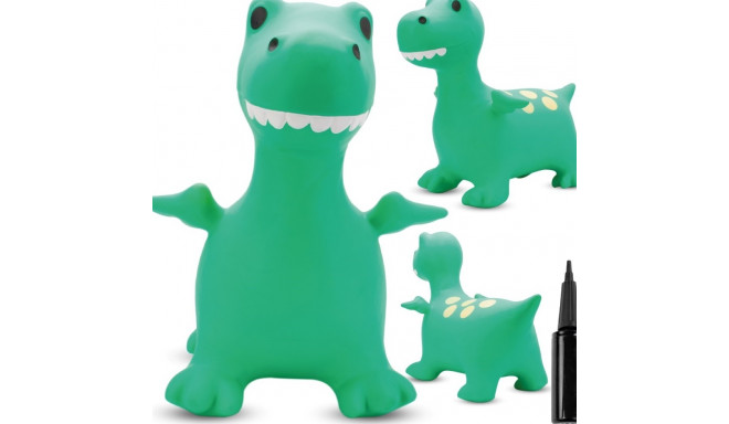 Skoczek gumowy dla dzieci SMOK 60 cm zielony do skakania z pompką