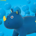 Skoczek gumowy dla dzieci NOSOROŻEC 57 cm niebieski  do skakania z pompką