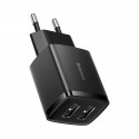 Baseus Compact Quick Charger, 2x USB, 10.5W (black)