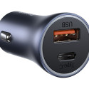 Baseus Golden Contactor Pro car charger, USB + USB-C, QC4.0+, PD, SCP, 40W (gray)