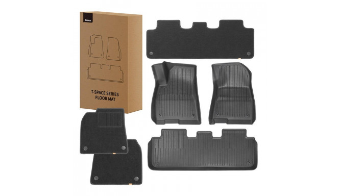 6-Piece Floor Mat for Tesla Baseus T-Space Series (Polypropylene black)