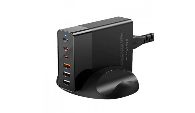 Wall charger Blitzwolf BW-S25, 75W, 3x USB + 3x USB-C (black)
