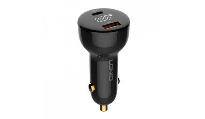 LDNIO C101 Car Charger, USB + USB-C, 100W + USB-C to Lightning Cable (Black)