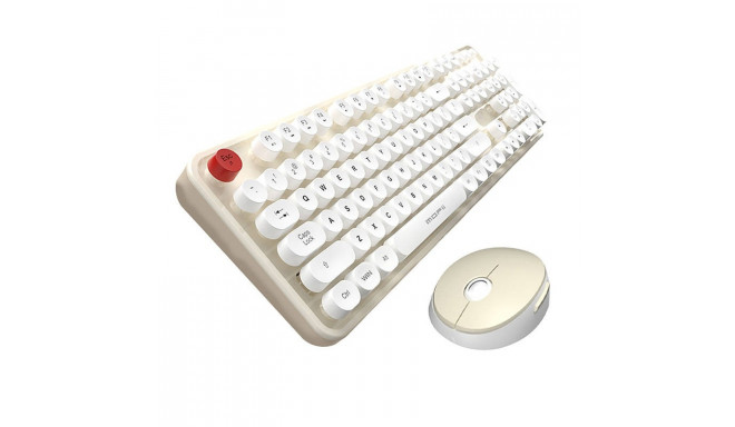 Wireless keyboard + mouse set MOFII Sweet 2.4G (White-Beige