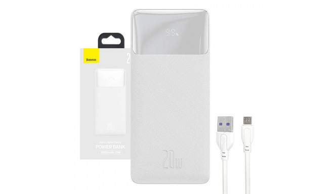 Powerbank Baseus Bipow 30000mAh, 20W (white)