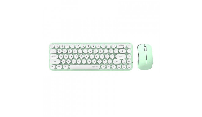 MOFII Bean 2.4G Wireless Keyboard + Mouse Set (White-Green)
