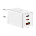 Wall charger Baseus GaN5 Pro 2xUSB-C + USB, 65W (white)