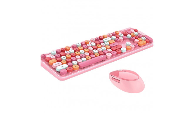 Wireless keyboard + mouse set MOFII Sweet 2.4G (pink)