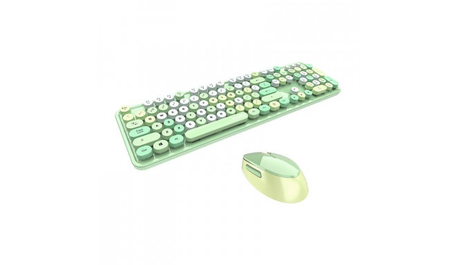 Wireless keyboard + mouse set MOFII Sweet 2.4G (green)