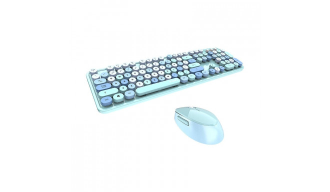 Wireless keyboard + mouse set MOFII Sweet 2.4G (blue)