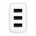 Baseus Compact Quick Charger, 3x USB, 17W (White)