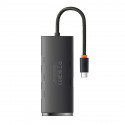 Baseus Lite Series Hub 4in1 USB-C to 4x USB 3.0 + USB-C, 25cm (Black)