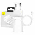 Baseus Super Si Quick Charger 1C 20W with USB-C cable for Lightning 1m (white)