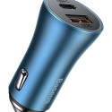 Baseus Golden Contactor Pro car charger, USB + USB-C, QC4.0+, PD, SCP, 40W (blue)