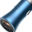 Baseus Golden Contactor Pro car charger, USB + USB-C, QC4.0+, PD, SCP, 40W (blue)