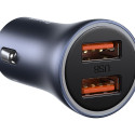 Baseus Golden Contactor Pro car charger, 2x USB, 40W (gray)