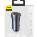 Baseus Golden Contactor Pro car charger, 2x USB, 40W (gray)