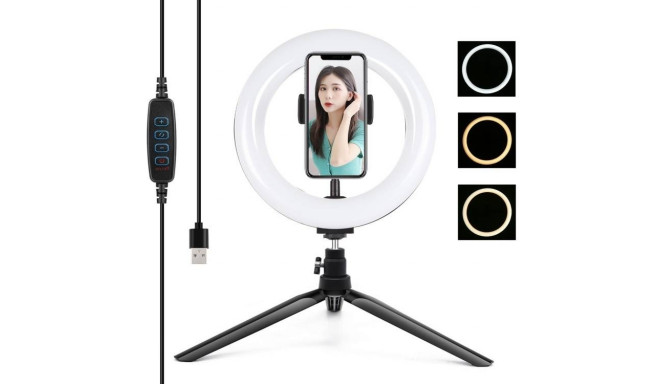 Tripod Mount Puluz with 20cm LED Ring Vlogging PKT3073B