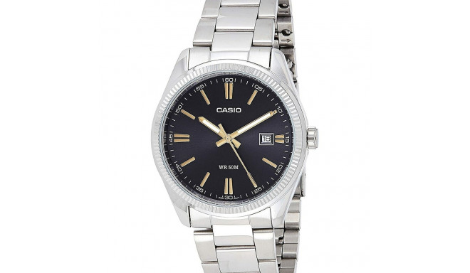 Meeste Kell Casio DATE Must Hõbedane (Ø 39 mm)