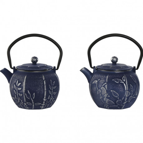 Teapot Home ESPRIT Blue White Stainless steel Iron 600 ml (2 Units)