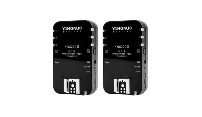 A set of two Yongnuo YN622N II flash triggers for Nikon