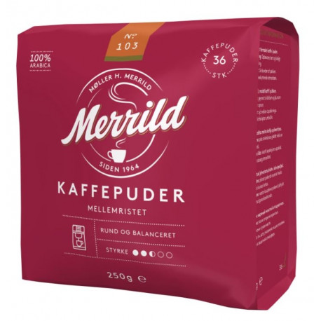Kohvipadjad MERRILD 103 keskmine röst, 36tk, 250g