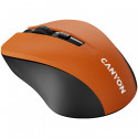 CANYON MW-1, 2.4GHz wireless optical mouse with 4 buttons, DPI 800/1200/1600, Orange, 103.5*69.5*35m