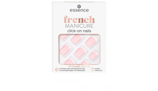 ESSENCE FRENCH manicure click-on nails artificiales #01-classic french 12 u