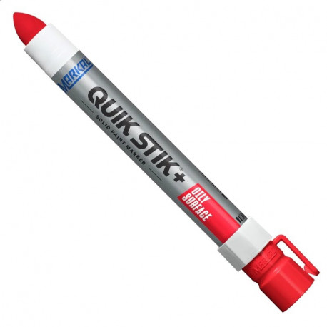 Industriālais cietās krāsas marķieris eļļotām virsmām Markal QUIK STIK+ OILY SURFACE, SARKANS (12gab