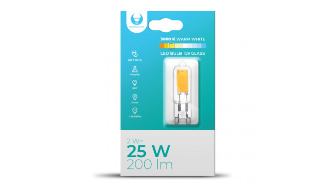 LED Bulb G9 Glass 2W 230V 3000K 200lm Forever Light