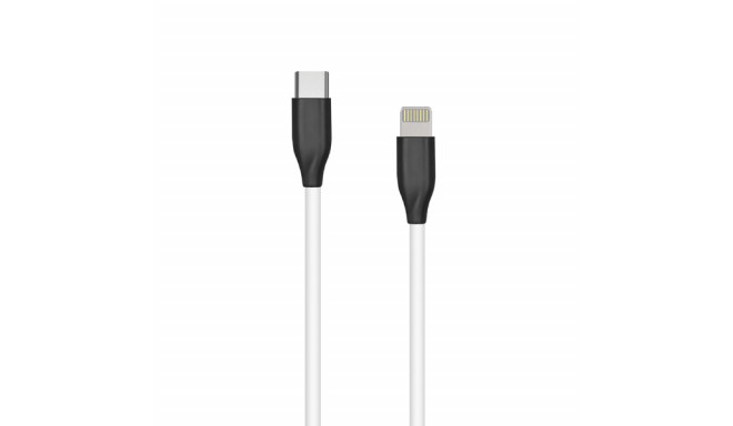 Силиконовый кабель USB Type C- Lightning, 2m (белый)