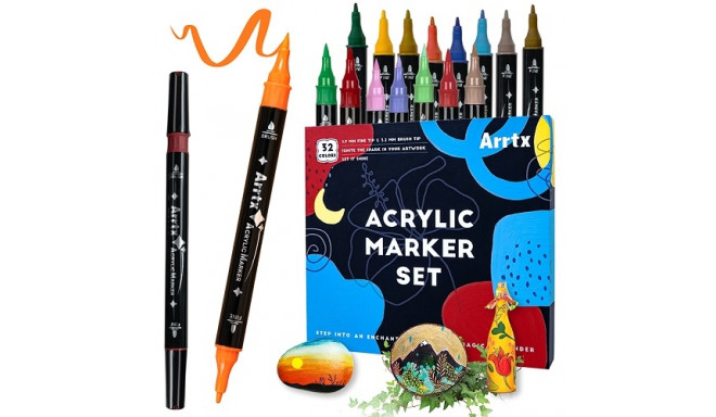 Акриловые маркеры ARRTX, 32 цвета