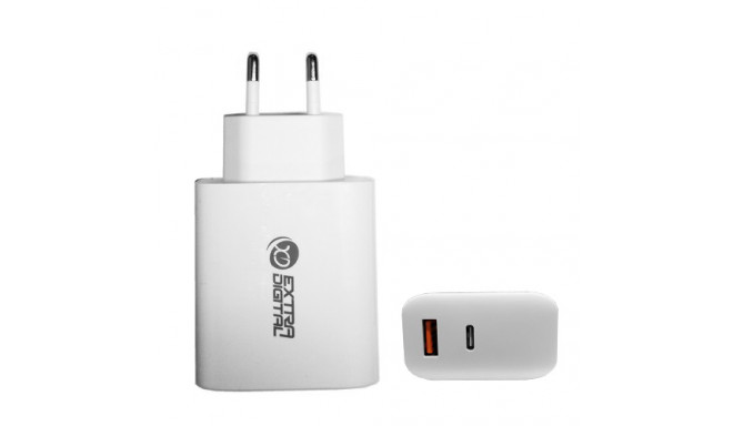 Charger EXTRA DIGITAL GaN USB Type-C, USB Type-A: 65W, PPS