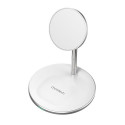 Magnetic Wireless Charger with Stand CHOETECH, 2in1, 15W, white                                     