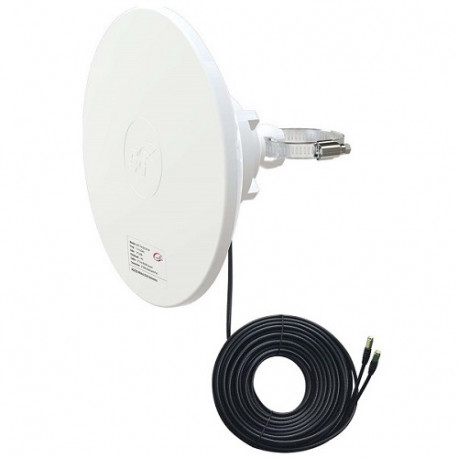 5G / LTE / CBRS 2x2 MIMO Dish Antenna, 1.7-4.2GHz, 2x 12dBi, IP67