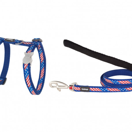 Dog Harness Red Dingo US Flag 21-35 cm Blue
