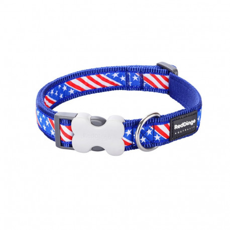Dog collar Red Dingo US Flag 20-32 cm Blue
