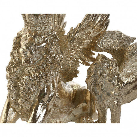 Dekoratiivkuju Home ESPRIT Kuldne Lõvi 20 x 10,5 x 17,5 cm 29 x 13 x 25 cm (2 Ühikut)