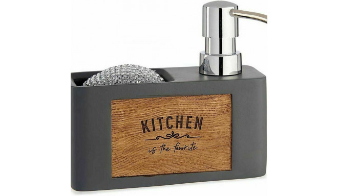 2-in-1 Soap Dispenser for the Kitchen Sink Brown Grey Polyresin (12 Units)