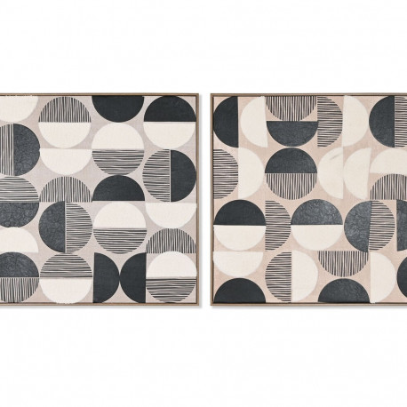 Canvas Home ESPRIT Leather Pinewood Canvas 80 x 2,4 x 80 cm