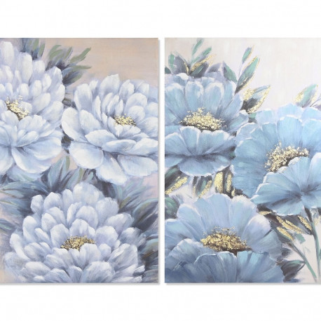 Canvas Home ESPRIT Canvas MDF Wood 80 x 3 x 120 cm