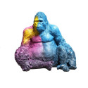 Dekoratiivkuju DKD Home Decor Mitmevärviline Kaasaegne Gorilla 92 x 64 x 85 cm