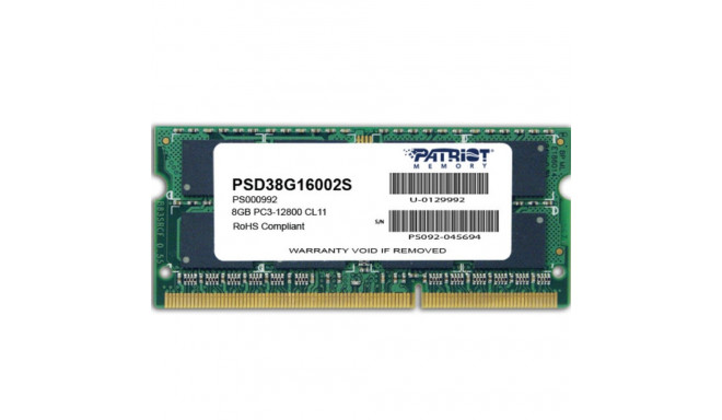 RAM-mälu Patriot Memory 8GB PC3-12800 DDR3 8 GB CL11